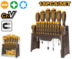 INGCO Csavarhúzó készlet 18 részes mágneses CrV (BEHKSD1828)