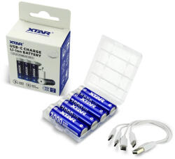 XTAR R6 / AA 1.5V Li-ion 3000mAh akkumulátor biztonsági funkcióval és USB-C porttal