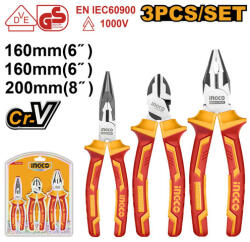 INGCO Szigetelt fogó készlet 3 részes 1000 V-ig szigetelt (BEHIKPS28318)