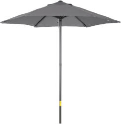 Outsunny Umbrelă de Grădină, Înclinabilă cu Orificiu de Ventilație și 6 Brațe, Ø196x204 cm, Gri | Aosom Romania (84D-159CG)