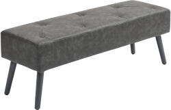 HOMCOM Bancă la picioarele patului Banchetă de dormitor cu picioare din lemn și șezut căptușit 114x38x42 cm Gri | Aosom Romania (831-706V80GY)