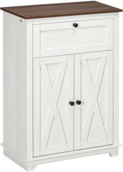 HOMCOM Bufet de depozitare cu multiple spații de depozitare, 2 uși cu raft reglabil, 1 sertar, 60L x 30Ad x 87, 5Î cm | Aosom Romania (838-348V80WT) Bufet