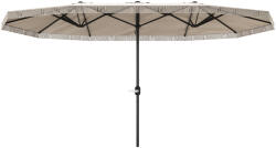 Outsunny Umbrelă de Grădină cu Două Fețe și Mâner cu Manivelă Ușor de Utilizat, 450x265x260 cm, Alb Crem | Aosom Romania (84D-337V00CW)