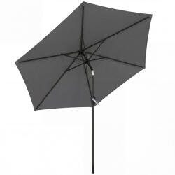Outsunny Umbrelă 270 cm articulată pentru balcon cu manivelă UV 50+ Umbrelă de grădină Gri închis | Aosom Romania (84D-460V00CG)
