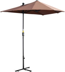 Outsunny Umbrelă de Terasă 200x190x240 cm cu Manivelă, Stâlp din Oțel și Bază în Formă de Cruce Anti-UV pentru Terasă și Balcon, Gri | Aosom Romania (84D-175V00CF)