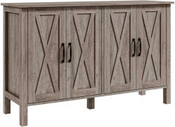 HOMCOM Dulap în Stil Rustic cu 2 Rafturi Reglabile pentru Depozitare, Dulap pentru TV cu 4 Uși, 120x37x75 cm, Gri | Aosom Romania (83A-052V81GY) Bufet