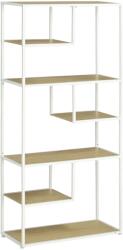 HOMCOM Bibliotecă raft de depozitare cu 7 niveluri cadru din oțel stil industrial 83 x 34 x 180 cm stejar | Aosom Romania (838-305V01AK) Biblioteca