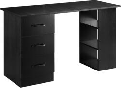 HomCom Birou Suport Calculator cu 3 Sertare si 3 Rafturi, Birou pentru Dormitor si Birou 120x49x72cm, Negru (836-068V01BK)