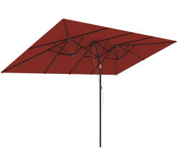 Outsunny Umbrelă mare de soare, reglabilă pe înălțime, înclinabilă, 150x295x170-214 cm, Vișiniu | Aosom Romania (84D-324V00WR)