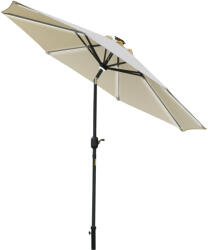 Outsunny umbrela de gradina cu leduri, Φ266x245cm, crem | Aosom Ro (84D-105CW)