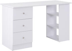 HomCom Masa de Birou HOMCOM cu Sertare si Rafturi Torpedou, Alb, 120x49x72cm | Aosom RO (920-035)