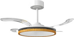 HomCom Ventilator de tavan cu lumină LED 80 W motor DC reversibil telecomandă 6 viteze temporizator Ø95 cm lemn natural | Aosom Romania (B31-649V00ND)
