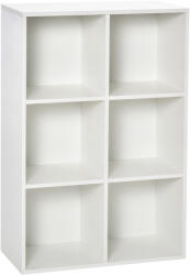 HOMCOM Mobile Libreria a 6 Cubi Moderno a Parete in Legno Bianco | Aosom Romania (836-369WT) Biblioteca