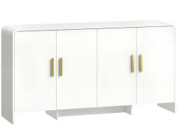 HOMCOM Bufet de Bucătărie cu 4 Rafturi 4 Uși cu Închidere Silențioasă Mobilier pentru TV pentru Televizoare de 182, 88 cm 152x40x80 cm Alb | Aosom Romania (83A-480V00WW) Bufet
