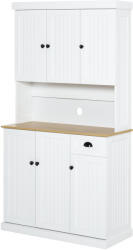 HOMCOM Bufet de Bucătărie Modern cu Dulap pentru Depozitare, Ideal pentru Cuptorul cu Microunde, Design Elegant, Alb | Aosom Romania (835-112V83WT) Bufet