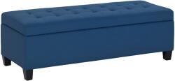 HOMCOM Banc de depozitare 94, 5L banca pentru capul patului din material textil cu aspect de in si picioare din lemn, 125 x 49 x 41, 5 cm, albastru | Aosom Romania (833-150V80BU)