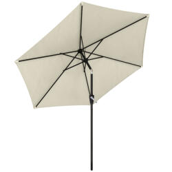 Outsunny Umbrelă de soare 270 cm articulată Umbrelă pentru balcon cu manivelă UV 50+ Umbrelă de grădină Alb-crem | Aosom Romania (84D-460V00CW)