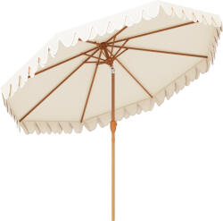 Outsunny Umbrelă de Grădină cu Deschidere cu Manivelă, Fald Dublu şi Înclinabil, 2.7x2.4 m, Alb Crem | Aosom Romania (84D-207V00CW)