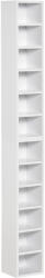 HOMCOM Bibliotecă Raft pentru CD, Set din 2 Piese cu 12 Rafturi din Lemn, 21x19, 2x88, 3 cm, Alb | Aosom Romania (833-638WT) Biblioteca