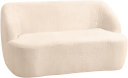 HOMCOM Canapé 2 places canapé en tissu bouclette 142 cm cu spătar și șezut curbat, fără asamblare necesară, bej | Aosom Romania (83B-436V00BG) Canapea