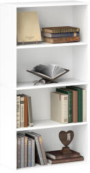HOMCOM Dulap Alb cu 4 Rafturi Reglabile | Aosom Romania (836-601V01WT) Biblioteca