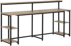 HomCom Birou dublu Stil Industrial HOMCOM, MDF/Metal, 200x53x100 cm, Negru/Maro | Aosom Romania (836-374)