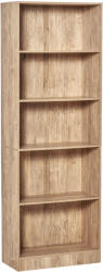 HOMCOM Bibliotecă Etajeră cu 5 Niveluri pentru Cărți cu 3 Rafturi Reglabile Antirăsturnare Depozitare pentru Living Birou Studiu 63x29, 5x176 cm Lemn Natural | Aosom Romania (836-252ND) Biblioteca