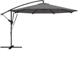 Outsunny Umbrelă Excentrică Ø300 cm cu Bază Încrucișată Manivelă Husă de Protecție și Sfori Anti-vânt UPF30+ Gri închis | Aosom Romania (84D-445V00CG)