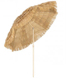 Outsunny Umbrelă de plajă Ø 1, 85 m, umbrelă mare înclinabilă, stil hawaian, înălțime stâlp reglabilă, sac de transport, kaki | Aosom Romania (84D-450V00KK)