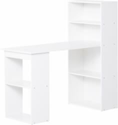 HomCom Birou alb modern cu biblioteca cu 6 rafturi din PAL, 120x55x120cm HOMCOM | Aosom Romania (836-069WT)