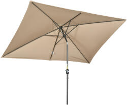 Outsunny Umbrelă de Grădină Înclinabilă cu Manivelă și 6 Spiţe, 2x3 m, Gri Închis | Aosom Romania (84D-013V00KK)