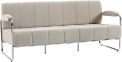 HOMCOM Canapea 3 Locuri Tapițată cu Chenille și Cusături Duble, Canapea Modernă cu Brațe și Picioare din Oțel, pentru Living, Birou și Dormitor, 174x75x76 cm, Bej | Aosom Romania (83B-447V01BG) Canapea