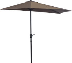 Outsunny Umbrelă Perete Semi Circulară Deschidere Manivela Economie Spațiu Terasă Balcon Cafeniu | Aosom Romania (84D-007CF)