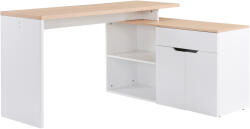 HomCom Birou cu Blat Extensibil pentru PC și Bibliotecă, 140x117x76 cm, Alb | Aosom Romania (836-233V01)