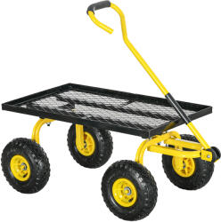 Outsunny Roabă de Grădină cu Mâner și 4 Roți Mari, Capacitate 150 kg, 94x48, 5x100 cm, Verde | Aosom Romania (B71-015V01YL)