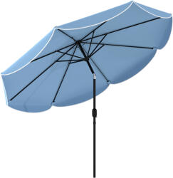 Outsunny Umbrelă Terasă Exterioară Ø2, 7 m Umbrelă cu Înclinare Reglabilă 3 Poziții Manivelă și Volan Albastru Deschis | Aosom Romania (84D-471V00BU)