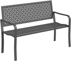 Outsunny Bancă de grădină 2 locuri din metal, rezistentă la intemperii, șezut exterior cu spătar rezistent la rugină, design geometric, până la 240 kg | Aosom Romania (84G-946V00CG)
