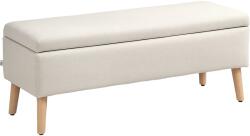 HOMCOM Banc de depozitare acoperit aspect in pentru dormitor, intrare, sufragerie, capacitate 220 kg, 110 x 39 x 45 cm, bej | Aosom Romania (838-175V00BG)