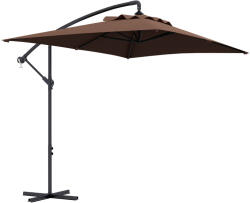 Outsunny Umbrelă Suspendată cu Orificii de Ventilaţie, Bază în Cruce şi Manivelă, 3x2 m, Maro | Aosom Romania (84D-270V00BN)