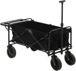 Outsunny Cărucior de Grădină Pliabil 4 Roți material textil detasabil mânecă telescopică Inclinație reglabilă Tavă Rabatabilă negru | Aosom Romania (845-852V00BK)