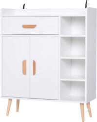 HOMCOM Mobilier Multifuncțional Compact pentru Hol, 80x29.5x96cm, Design Modern, Alb | Aosom Romania (837-018WT) Bufet