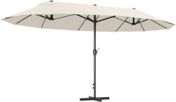 Outsunny Umbrelă de grădină XXL cu picior în cruce umbrelă mărime mare 4, 6L x 2, 7l x 2, 4H cm oțel poliester crem | Aosom Romania (84D-030V02CW)
