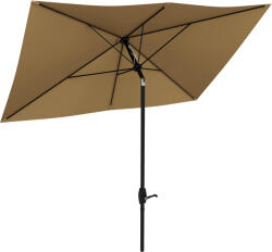 Outsunny Umbrelă de Grădină Dreptunghiulară, Umbrelă de Soare cu Manivelă și Deschidere Înclinată, 296x197x244.5 cm, Maro | Aosom Romania (84D-158CF)