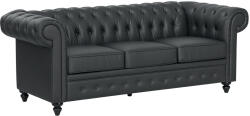 HOMCOM Canapea cu 3 Locuri, Brațe și Tapițerie Groasă, 213x86x79 cm, Negru | Aosom Romania (83B-246V00BK) Canapea