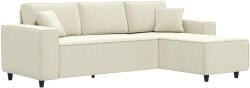 HOMCOM Canapea HOMCOM catifea crem, 3 locuri | Aosom Romania (83B-352V00CW) Canapea