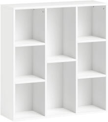 HOMCOM Raft de depozitare cu 8 compartimente Design vertical sau orizontal pentru cărți și decorațiuni 74, 3x24x80 cm Alb | Aosom Romania (836-597V01WT) Biblioteca