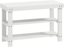 HomCom Pantofar tip Băncuță pentru Hol cu 3 Niveluri, 70x28x45 cm, Lemn natural | Aosom Romania (837-320V00WT) Pantofar