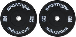 SPORTNOW Set 2 Placi Greutati Olimpice 20 kg Cauciuc pentru Haltere Orificiu 5 cm Acasa Sala | Aosom Romania (A91-310V01BK)