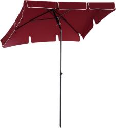 Outsunny Umbrelă de Grădină cu Margini Ondulate și 4 Brațe din Aluminiu, 198x130x245 cm, Roșu | Aosom Romania (84D-016WR)