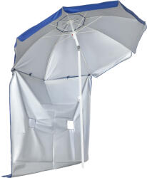 Outsunny Umbrelă de Plajă cu Acoperiș Înclinabil la 45°, Ferestre și 2 Buzunare, Ø191x211 cm, Albastru | Aosom Romania (84D-219V00DB)